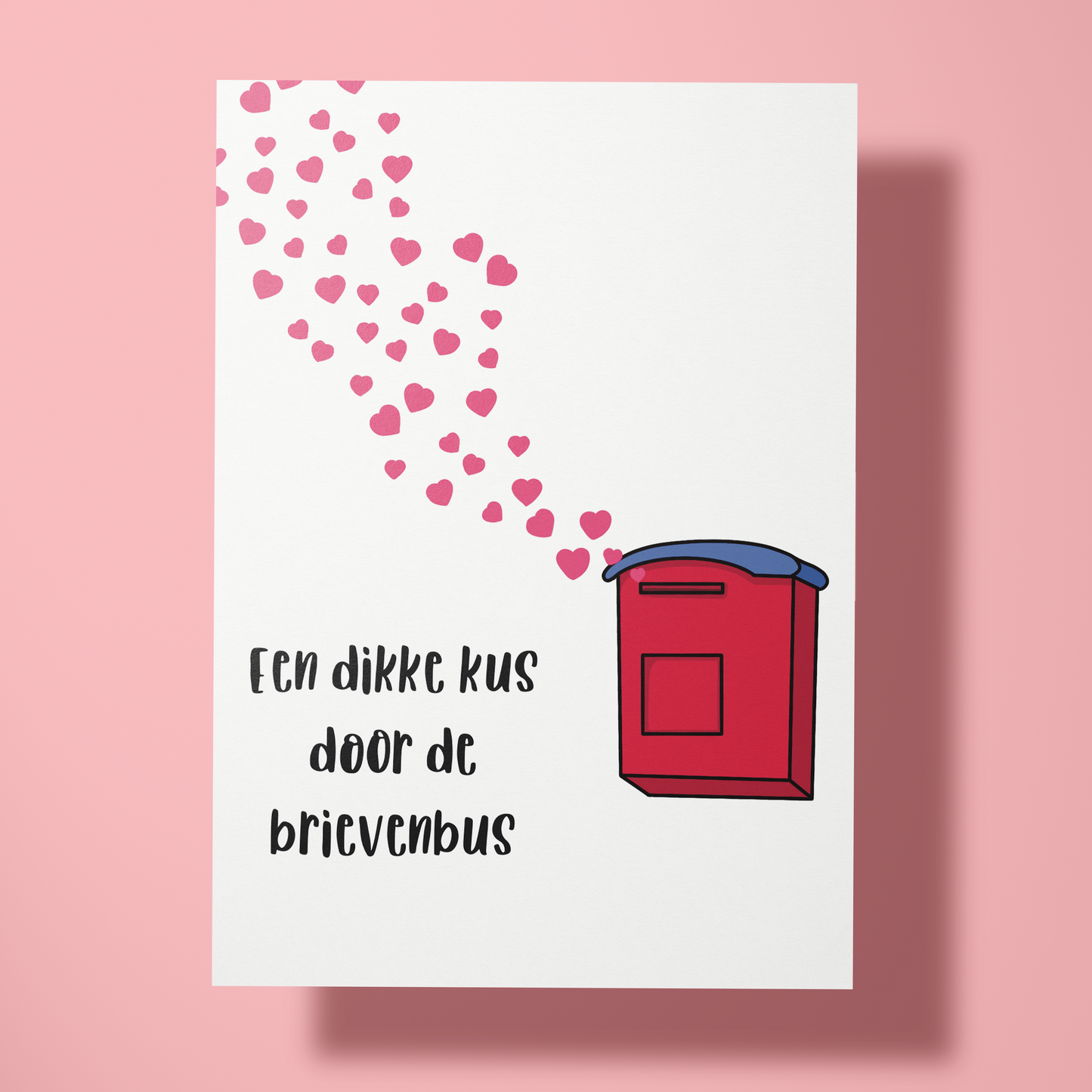 Wenskaart verjaardag - Kus door de brievenbus
