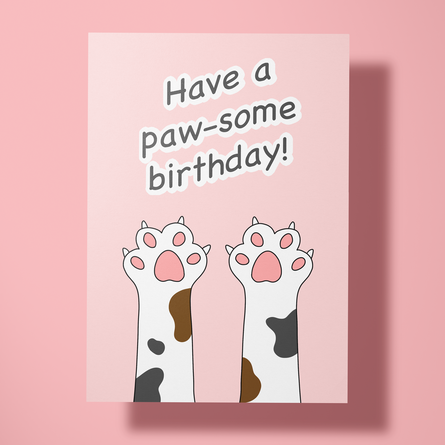 Wenskaart verjaardag - Pawsome birthday kattenpoot