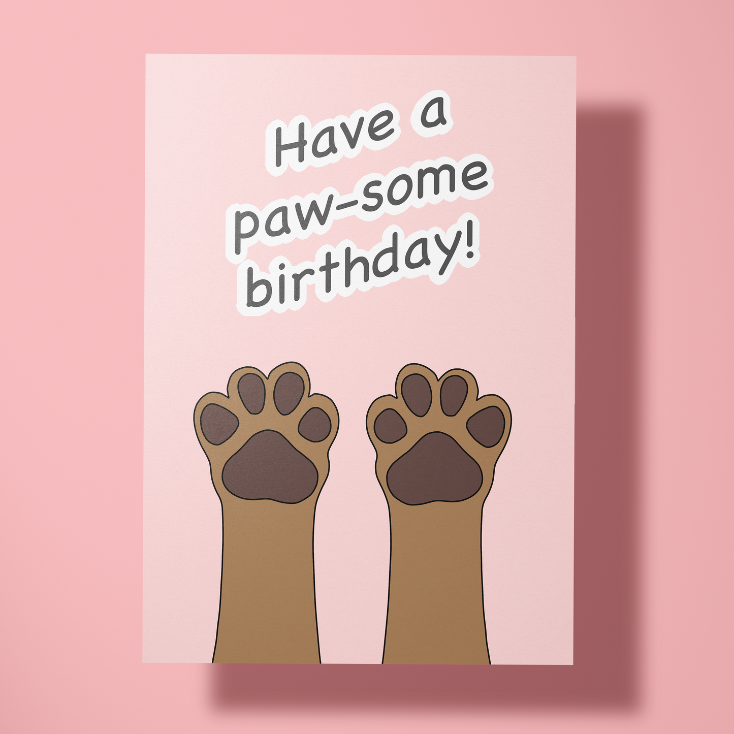 Wenskaart verjaardag - Pawsome birthday hondenpoot