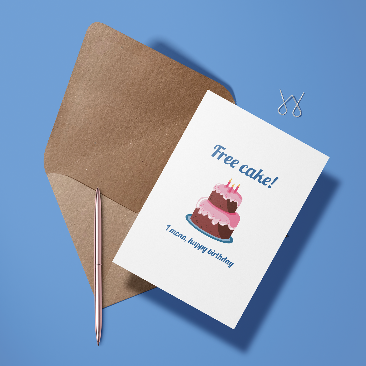 Wenskaart verjaardag - Free cake