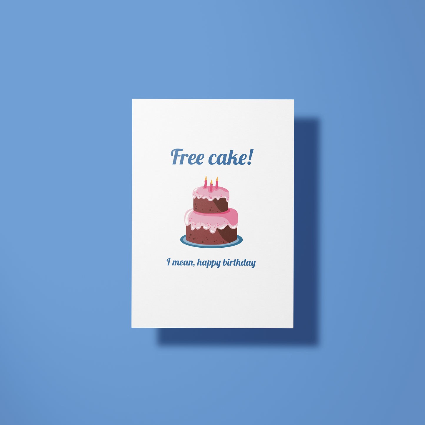 Wenskaart verjaardag - Free cake
