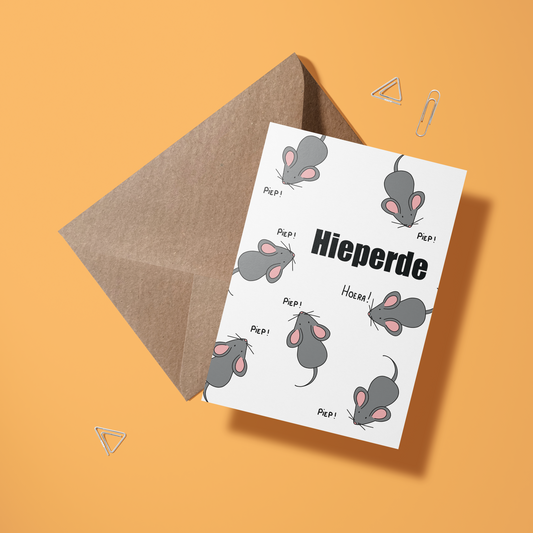 Wenskaart verjaardag - Hieperde piep muizen