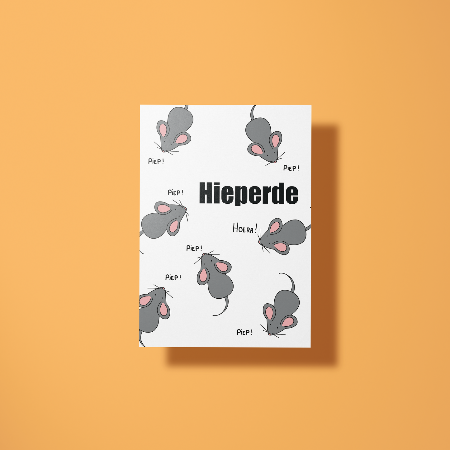 Wenskaart verjaardag - Hieperde piep muizen