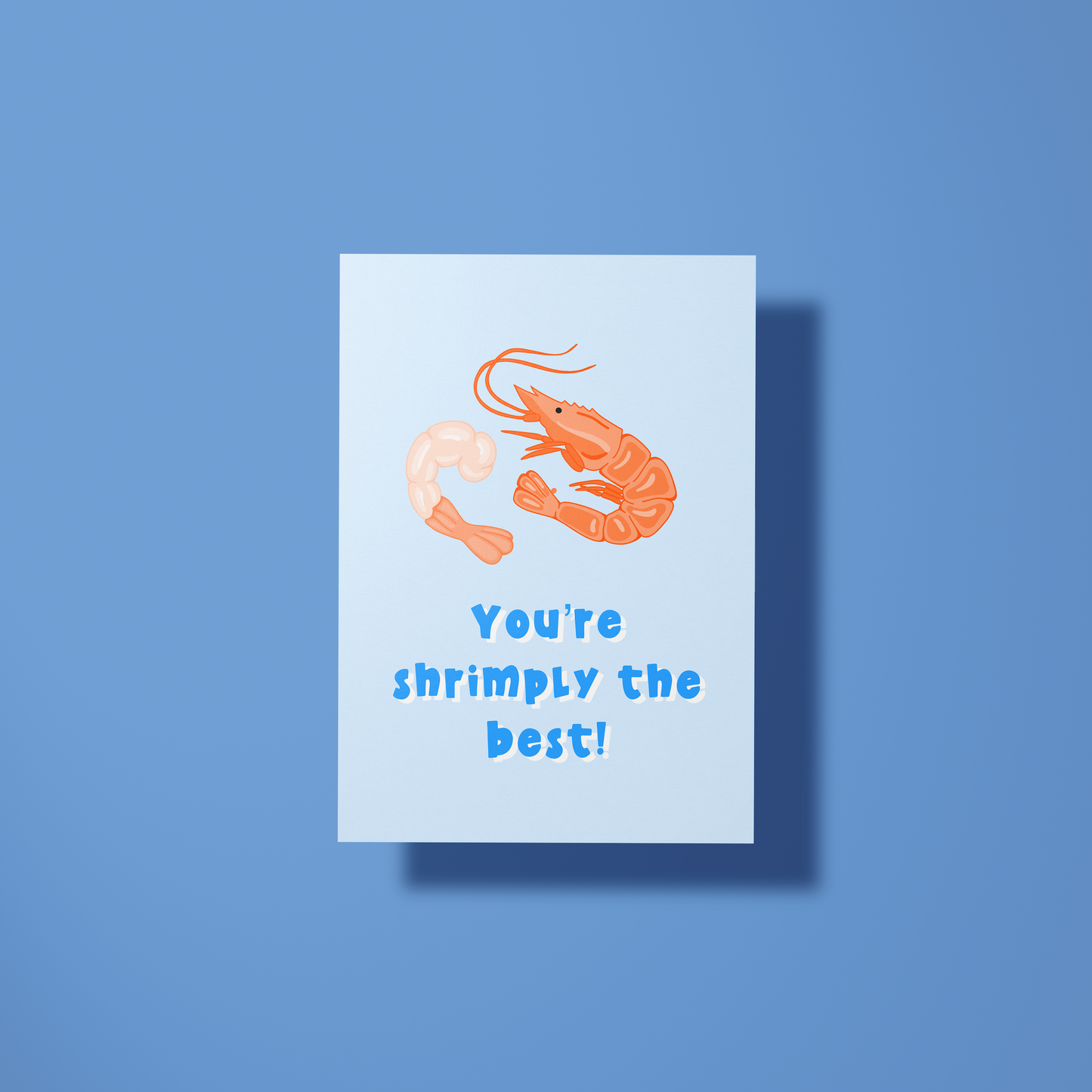 Wenskaart bedankt - Shrimply the best bedankkaart
