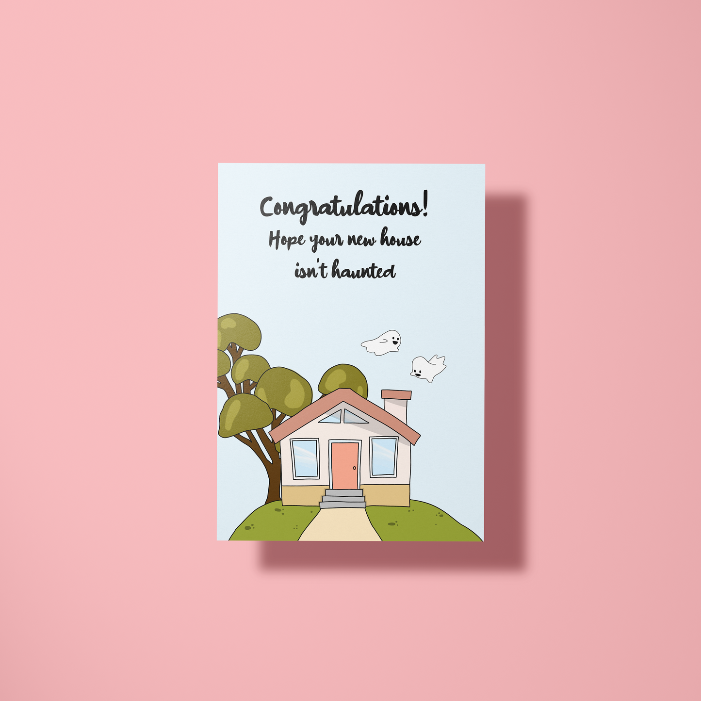 Wenskaart Nieuwe woonst - Haunted house