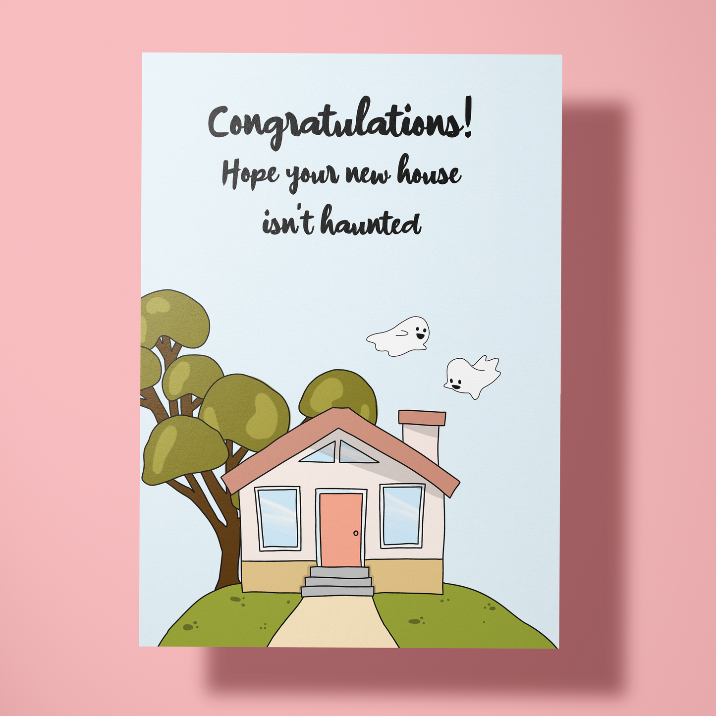 Wenskaart Nieuwe woonst - Haunted house