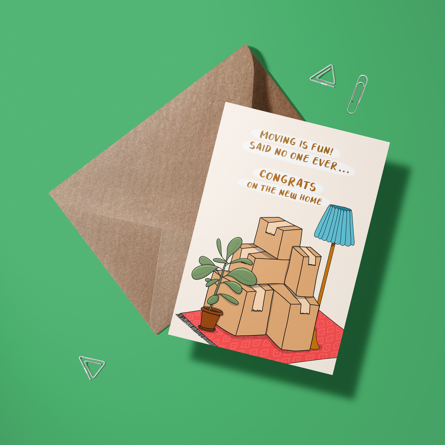 Wenskaart Nieuwe woonst - Moving boxes