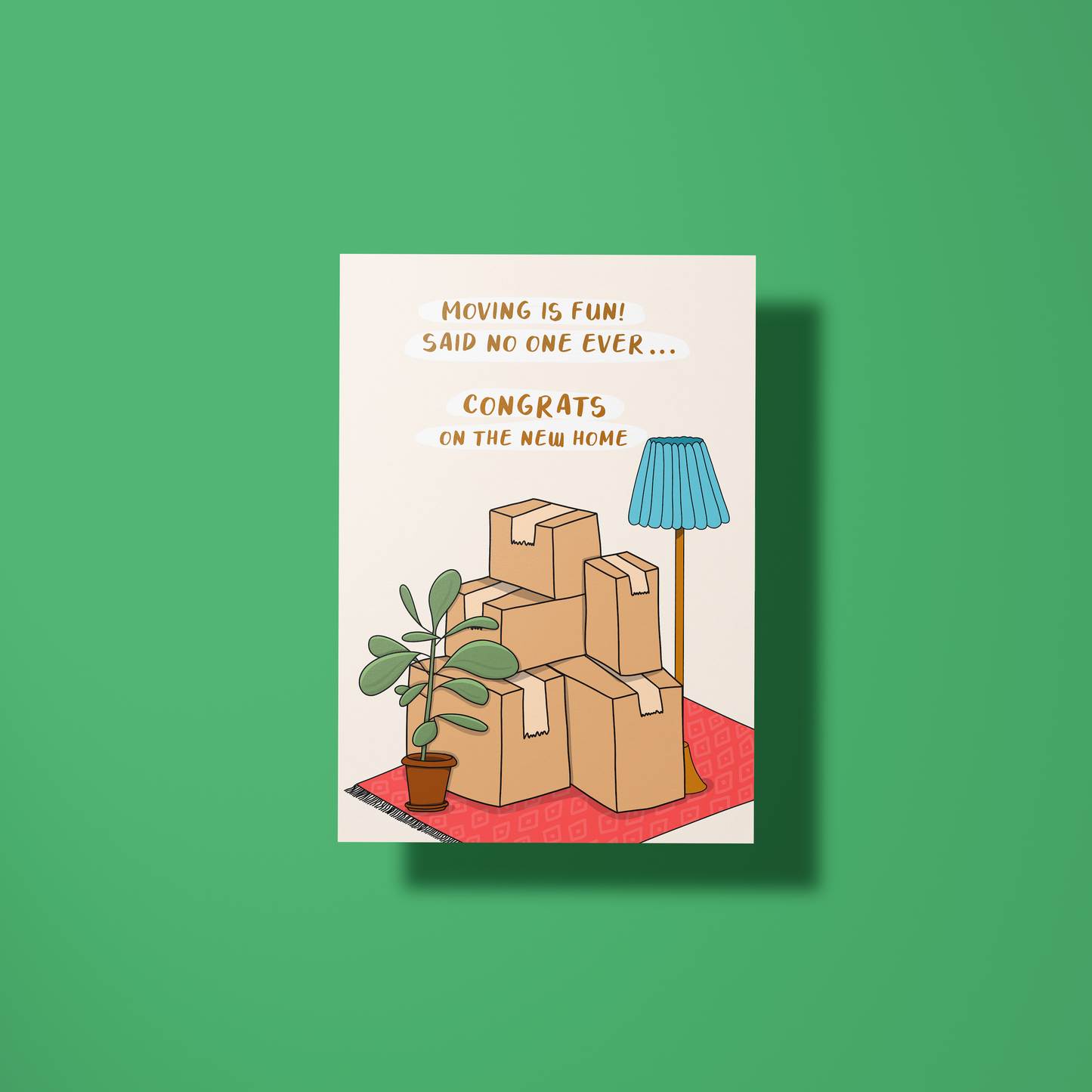 Wenskaart Nieuwe woonst - Moving boxes