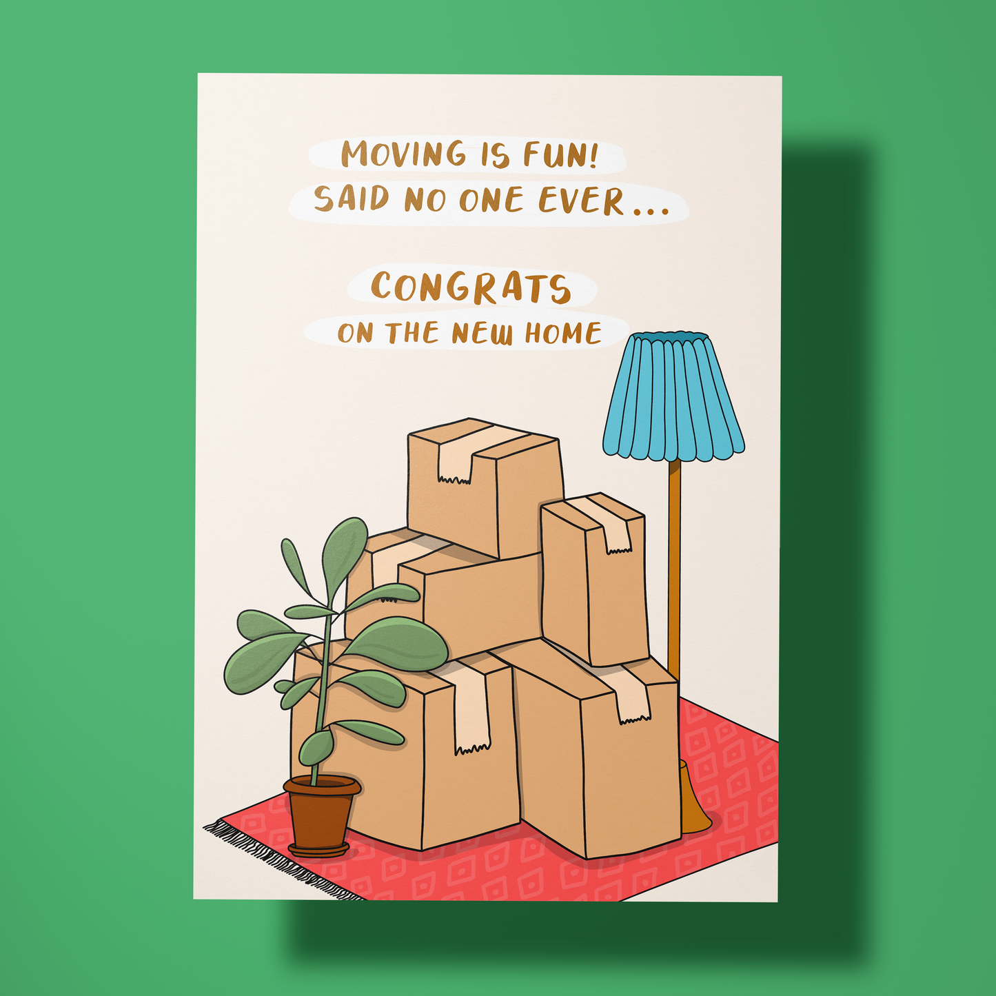 Wenskaart Nieuwe woonst - Moving boxes