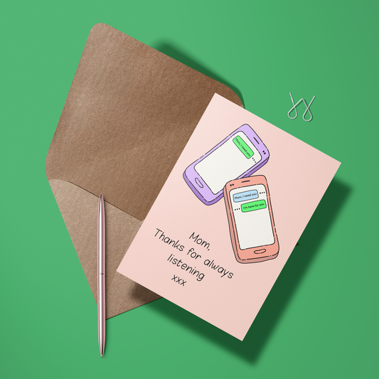 Wenskaart moeder - Mom always listening