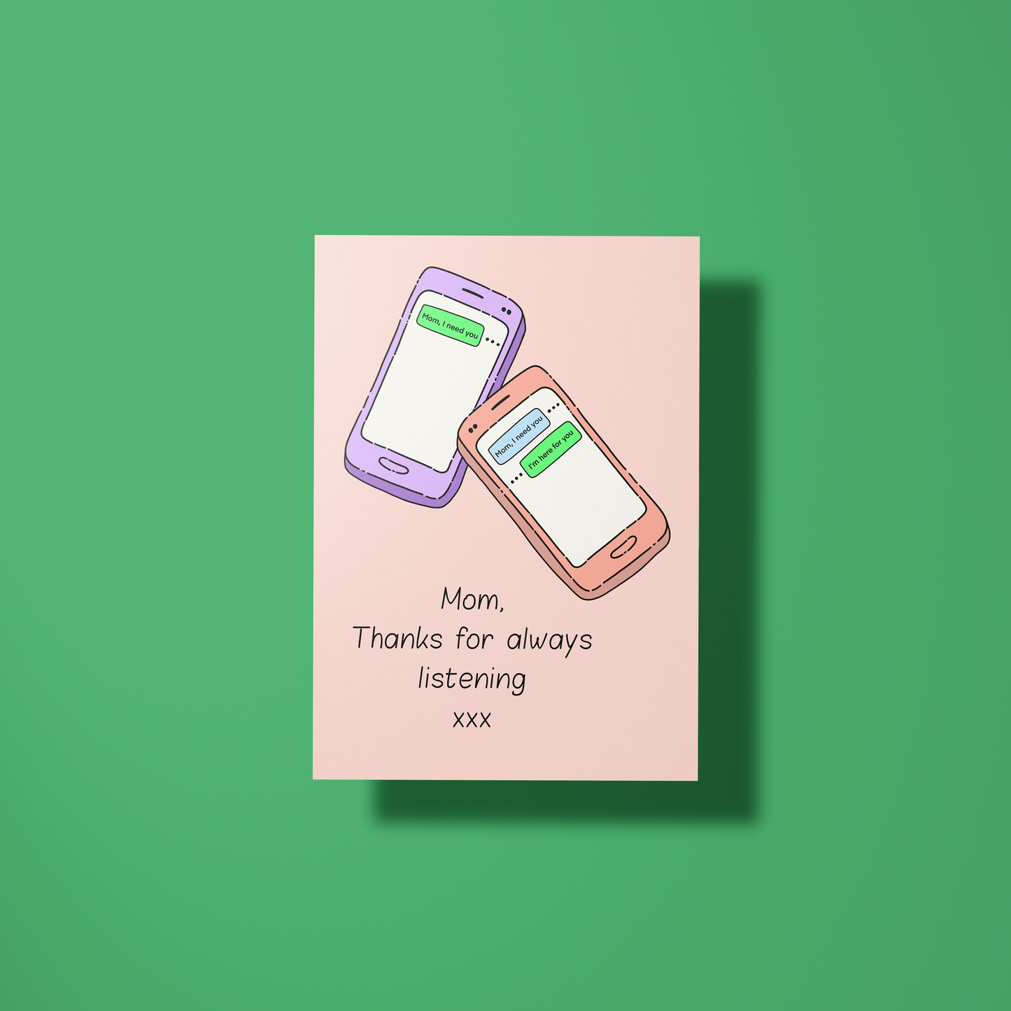 Wenskaart moeder - Mom always listening
