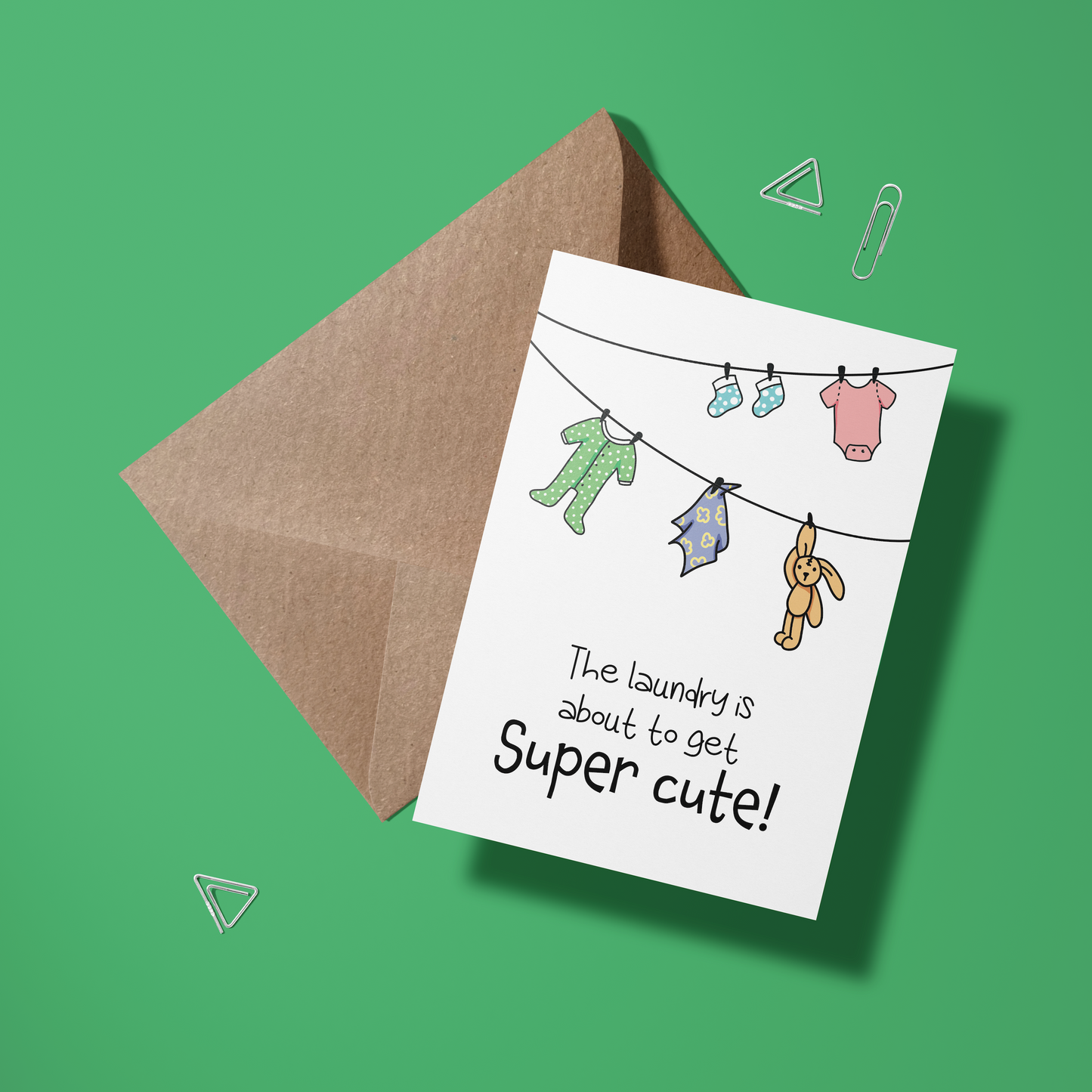 Wenskaart huwelijk - Cute laundry