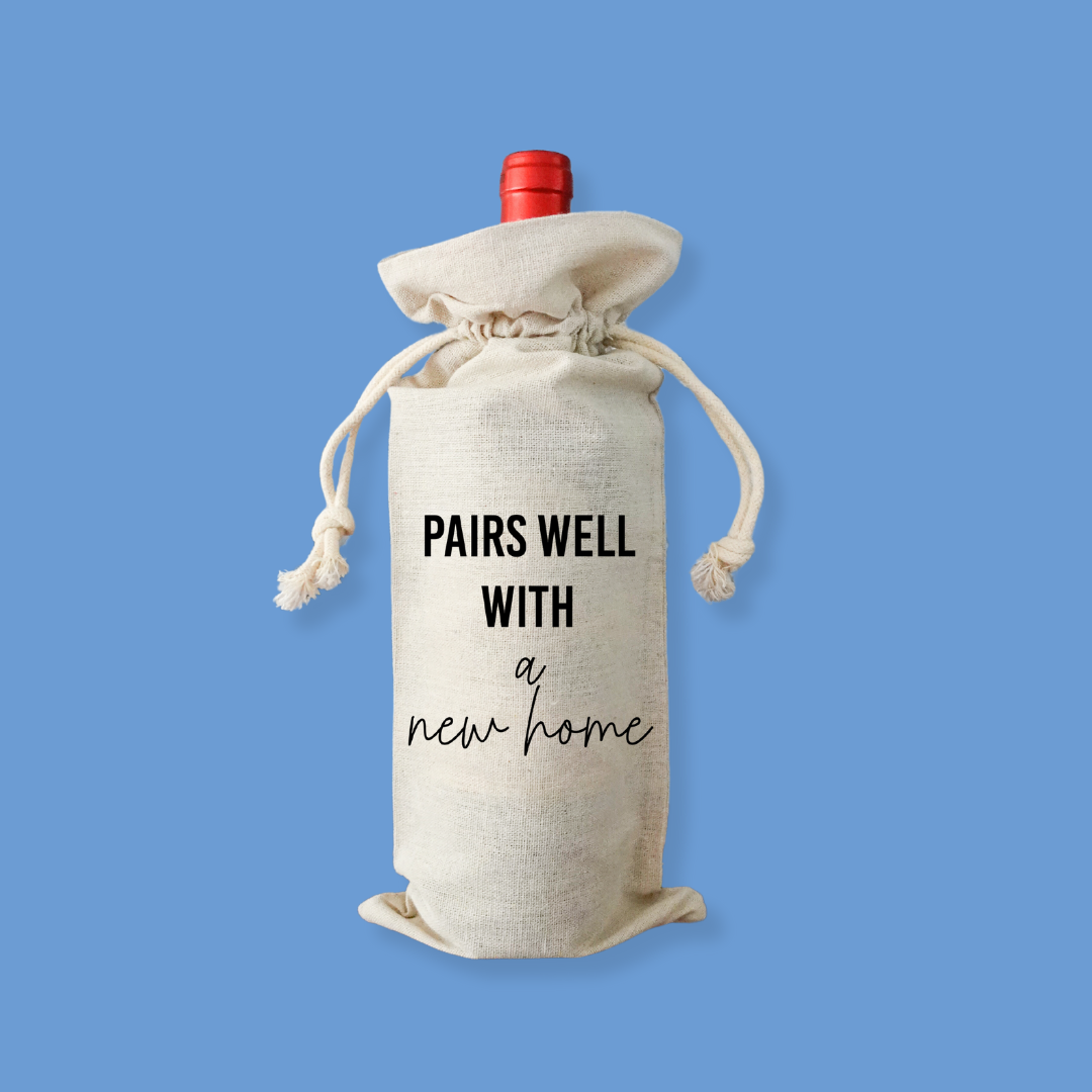Geschenkverpakking fles - Pairs well with a new home