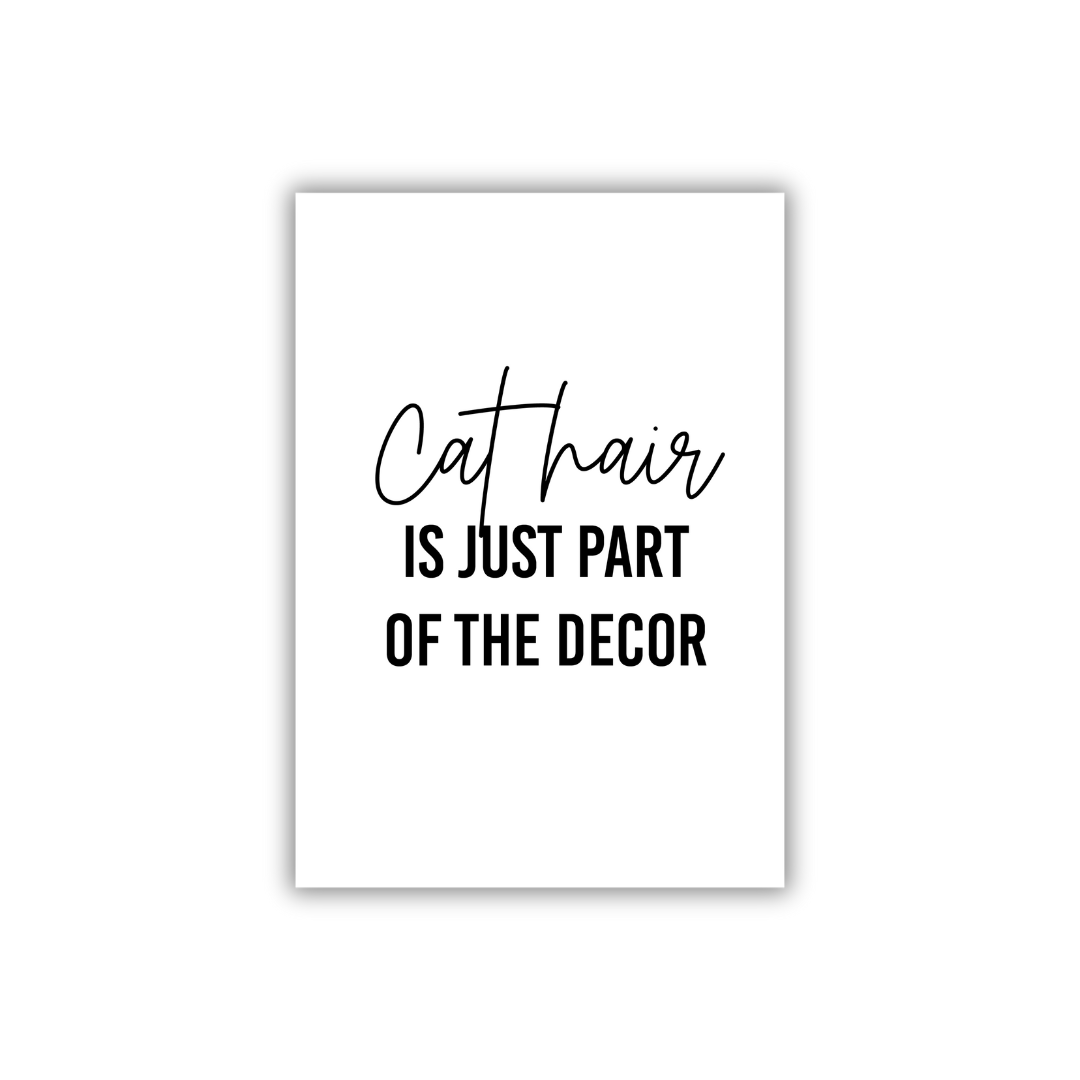 Art print poster katten humor - Cat hair wit
