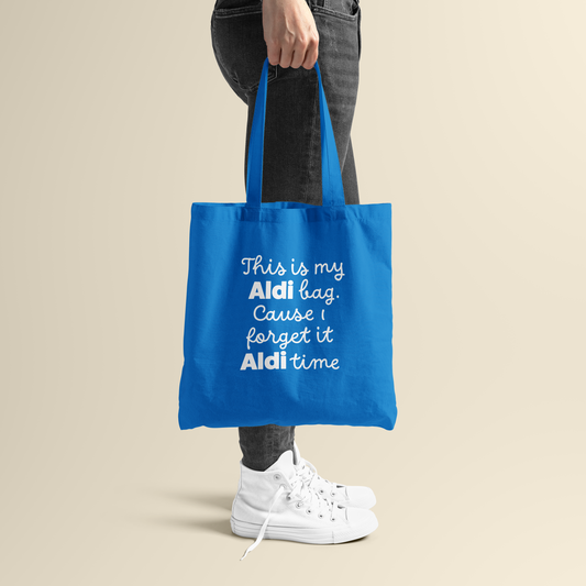 Totebag - Aldi bag - Korenbloem blauw