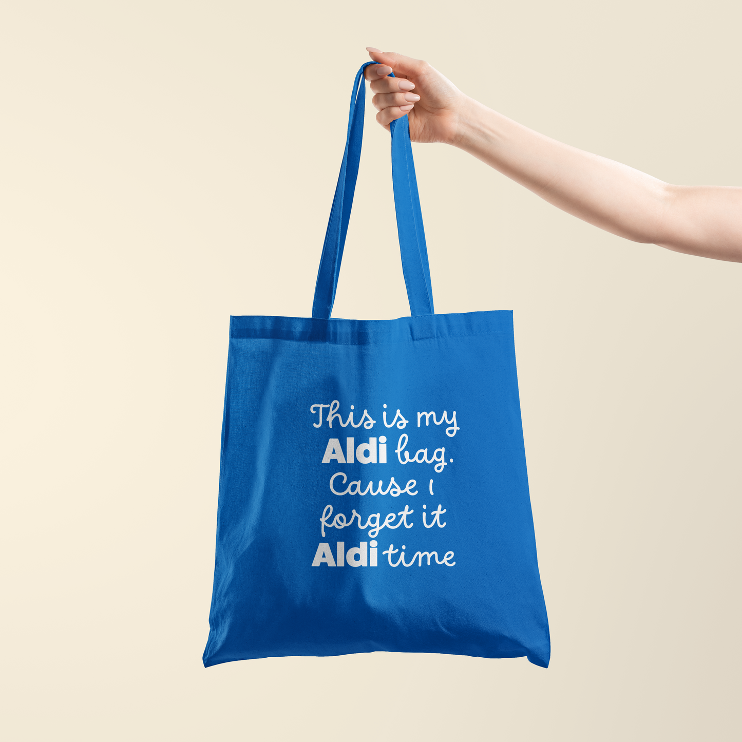 Totebag - Aldi bag - Korenbloem blauw