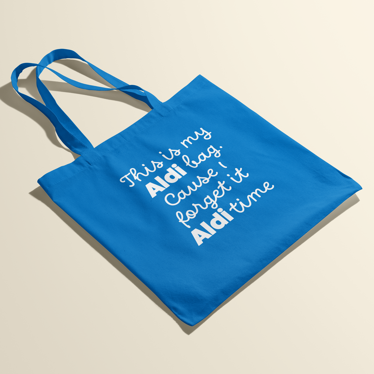 Totebag - Aldi bag - Korenbloem blauw