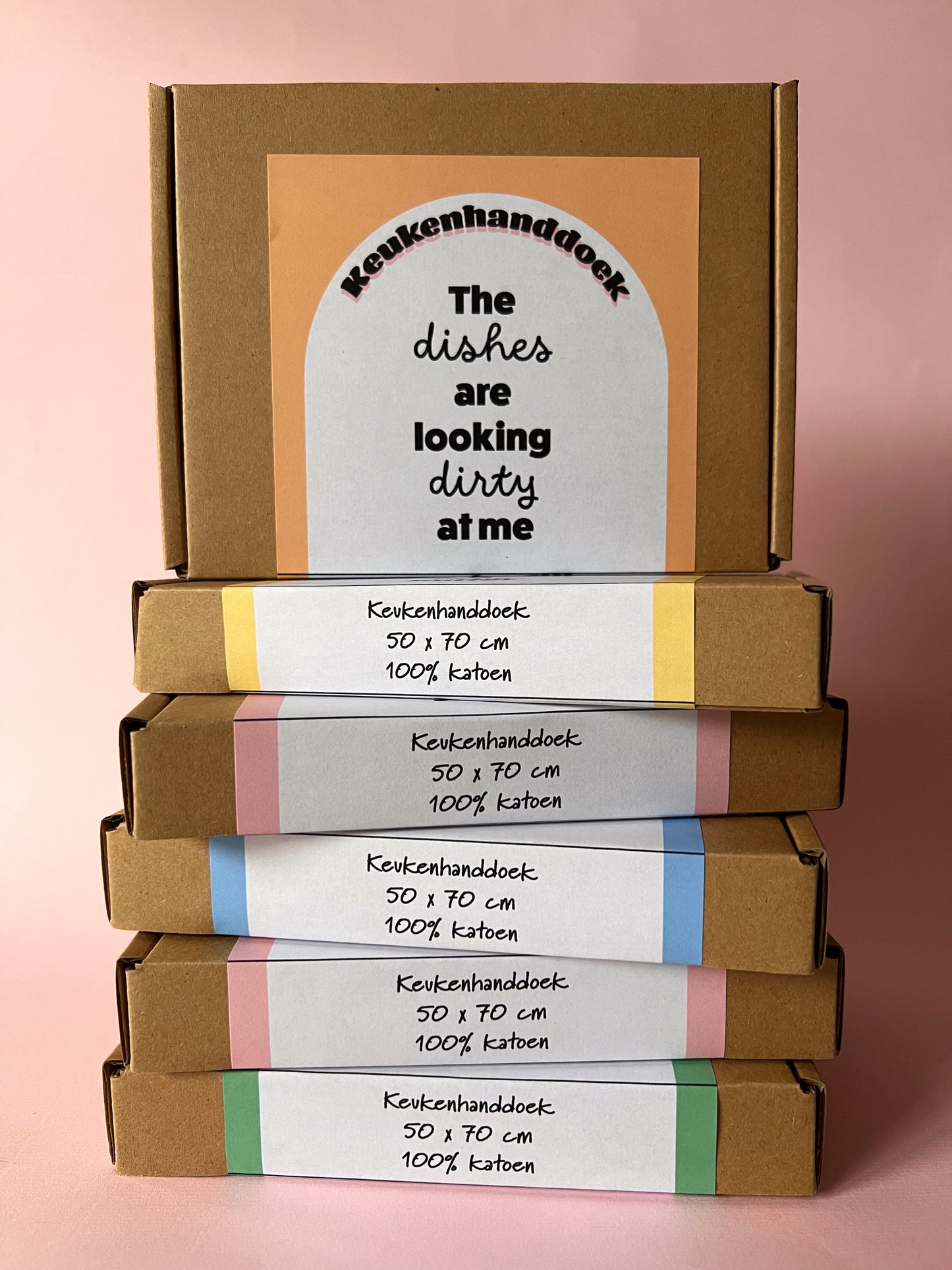 Grappige witte keukenhanddoek - Dirty dishes