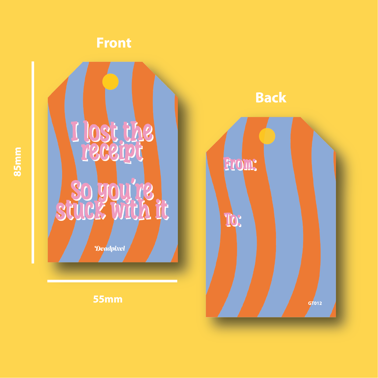 Gift tag - I lost the receipt so your stuck with it