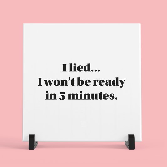 Grappige keramische tegel decoratie - I lied (zw)