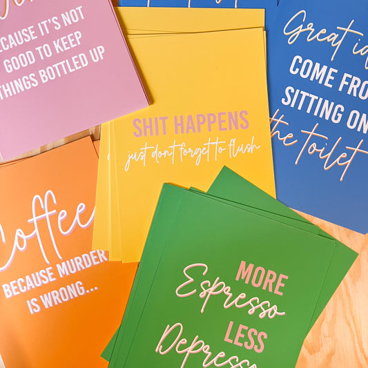 Grappige poster art print decoratie koffieliefhebbers - Coffee because murder is wrong