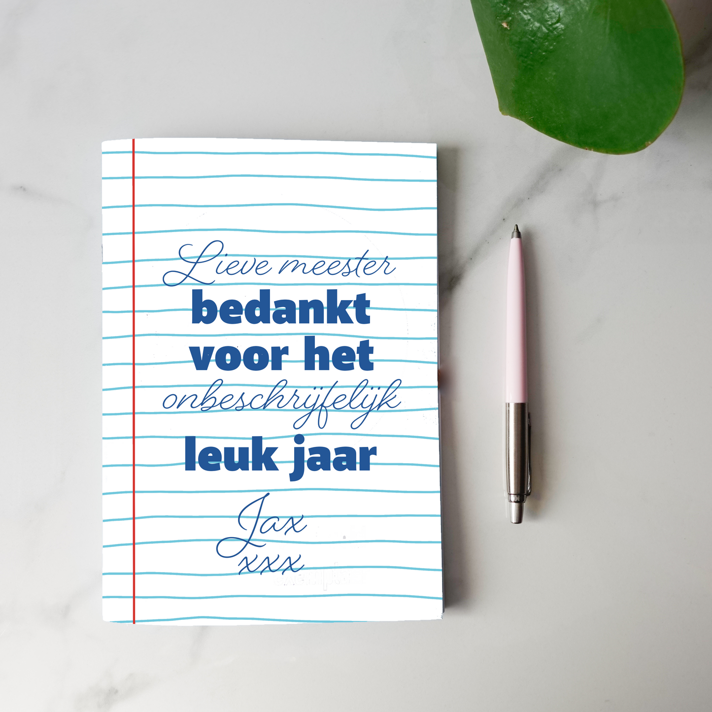 Schrift meester gepersonaliseerd