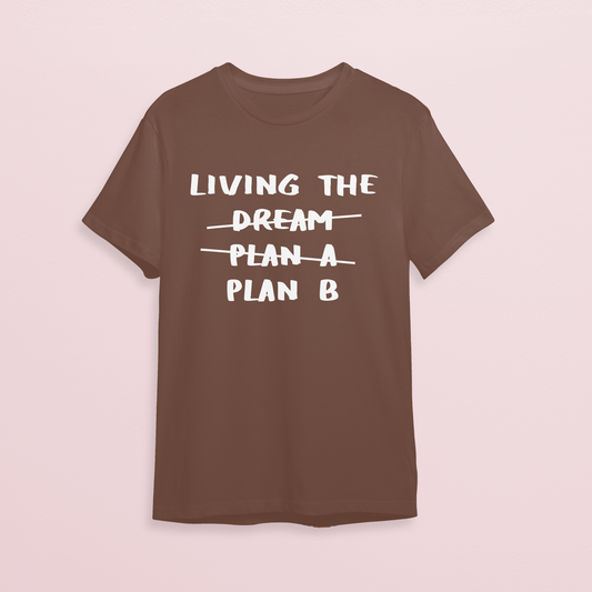 T-shirt - Living plan B - Mocha