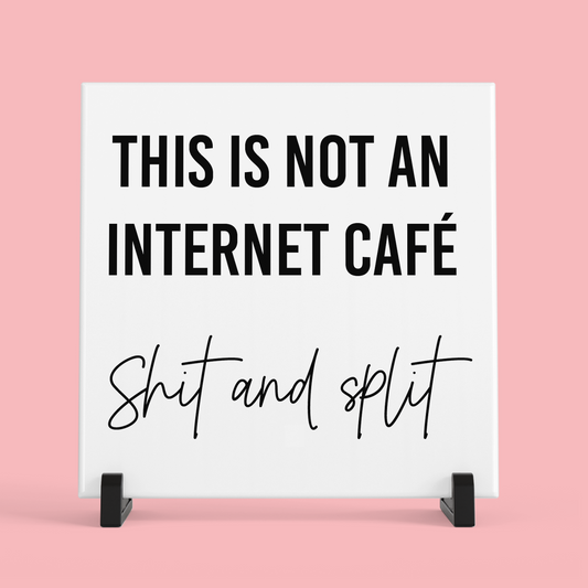 Grappige keramische tegel toilet en badkamer decoratie - Shit and split wit