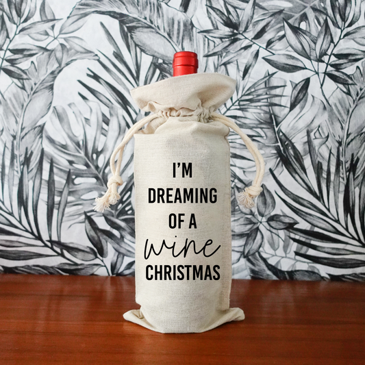Geschenkverpakking fles - Dreaming of a wine Christmas