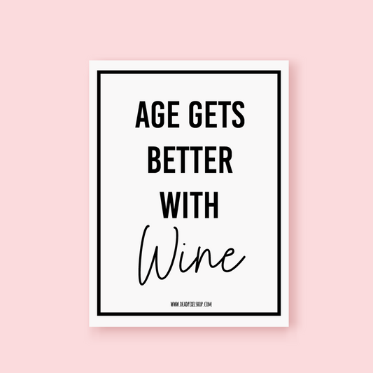 Wijnetiket - Age gets better with wine