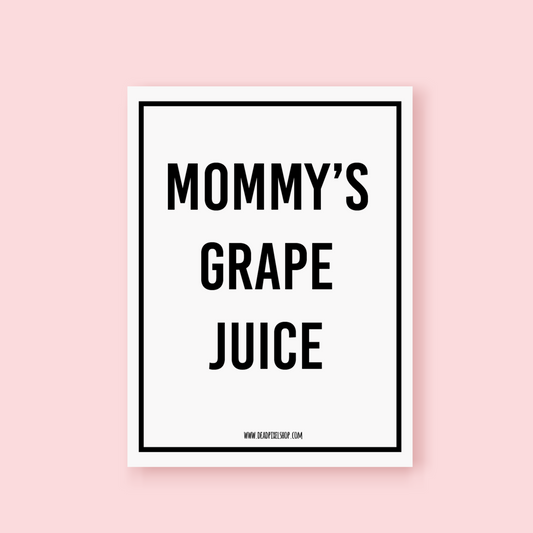 Wijnetiket - Mommy's grape juice