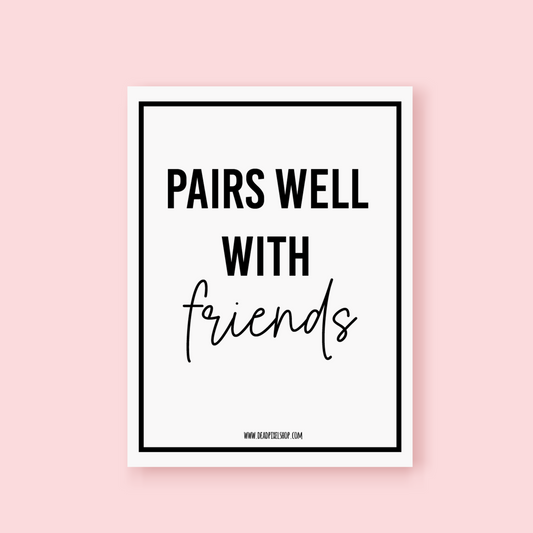 Wijnetiket - Pairs well with friends