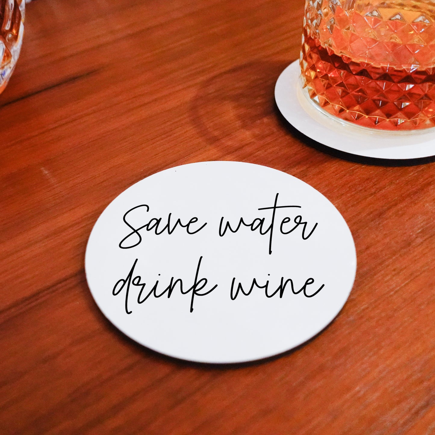 Onderzetter - Save water drink wine