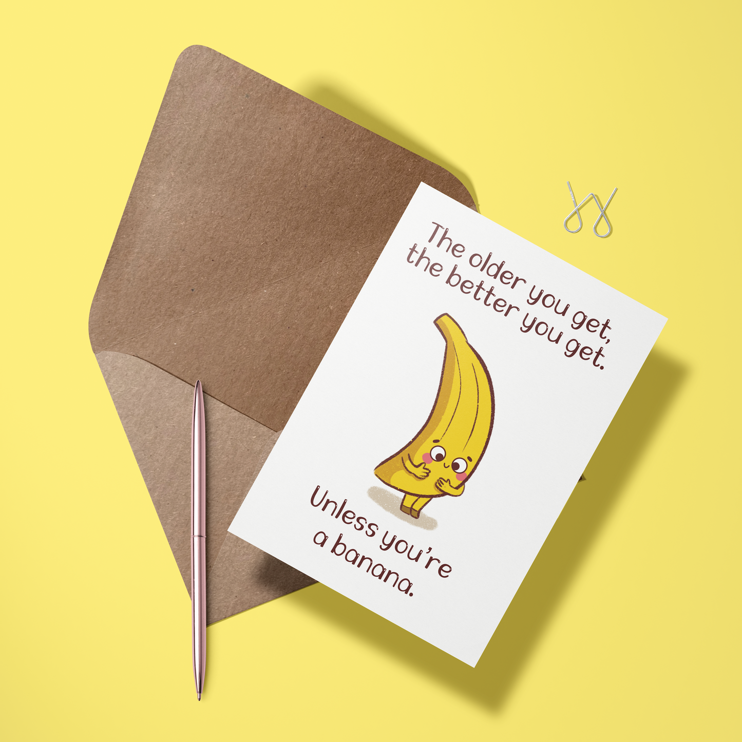 Wenskaart verjaardag - Banana