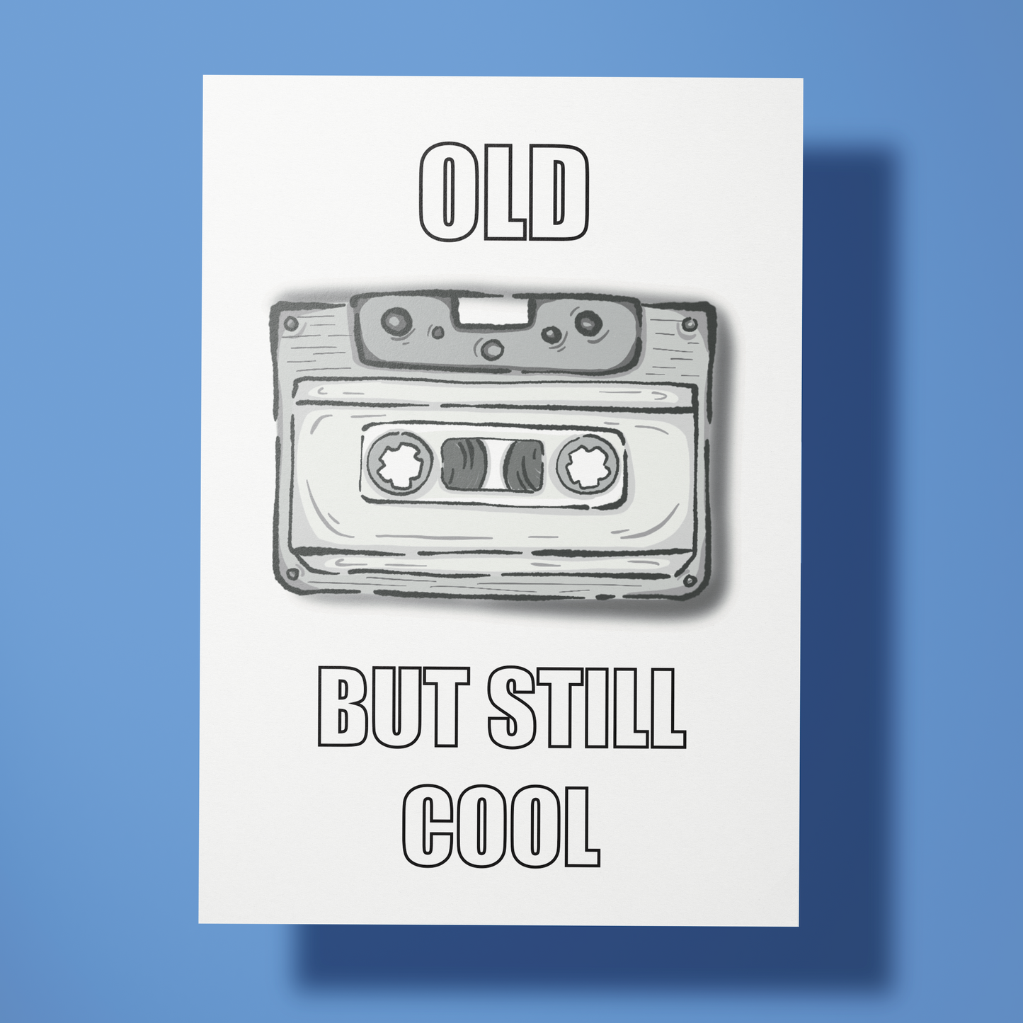 Wenskaart verjaardag - Old but still cool - Retro cassette