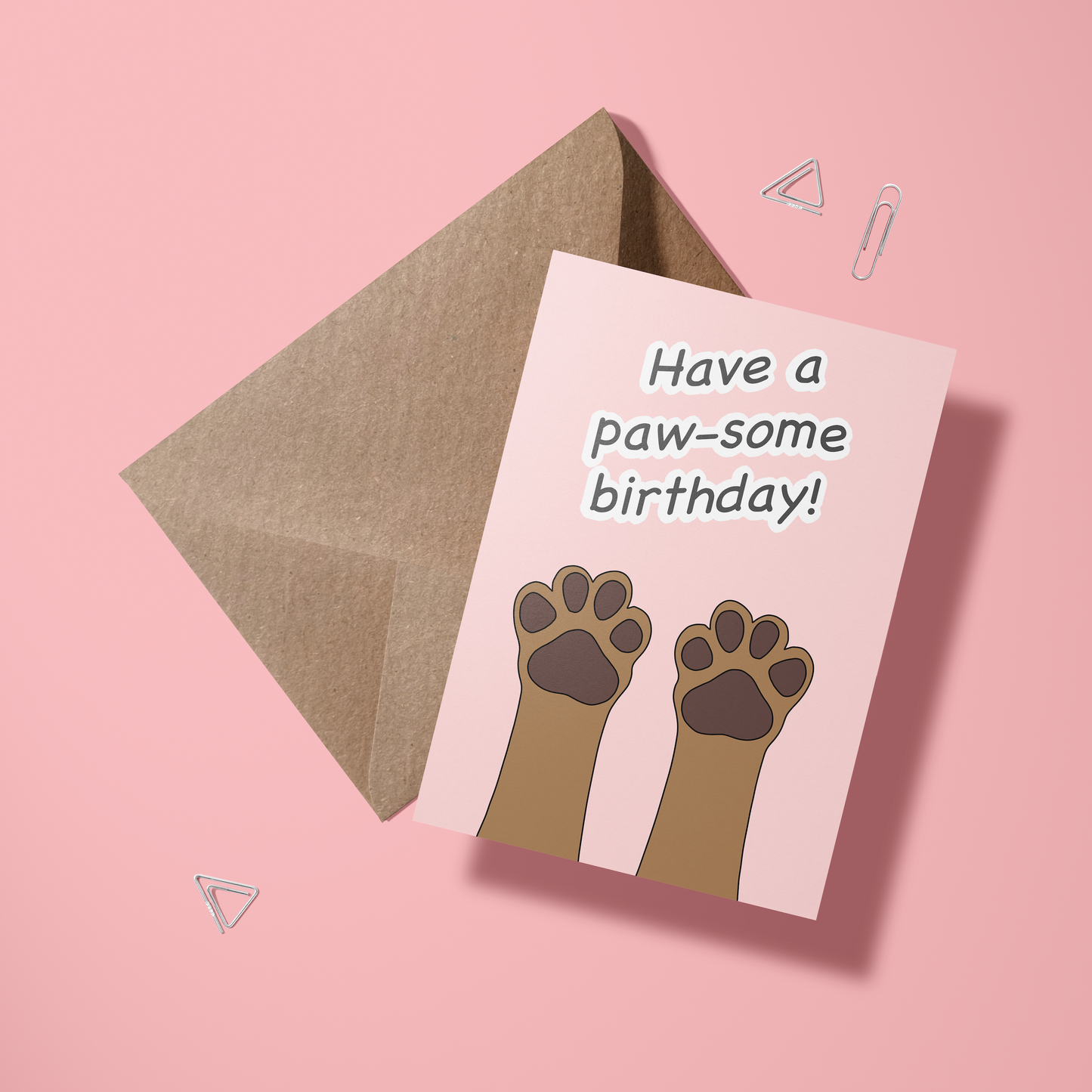 Wenskaart verjaardag - Pawsome birthday hondenpoot