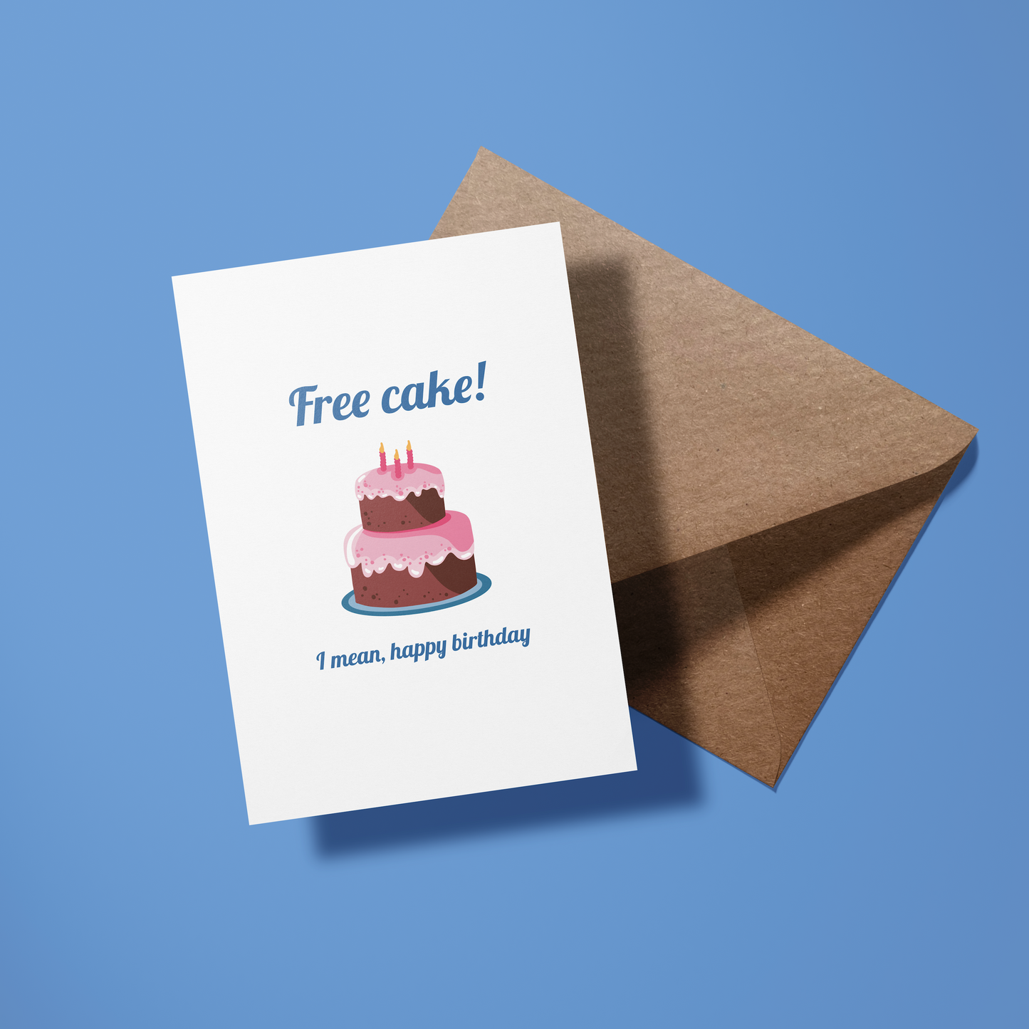 Wenskaart verjaardag - Free cake