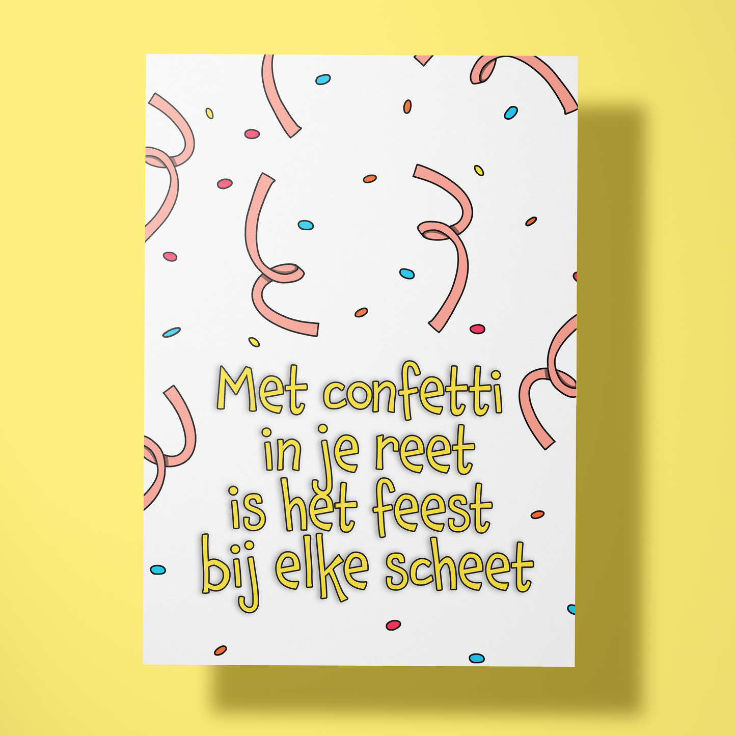 Wenskaart verjaardag - Confetti in je reet