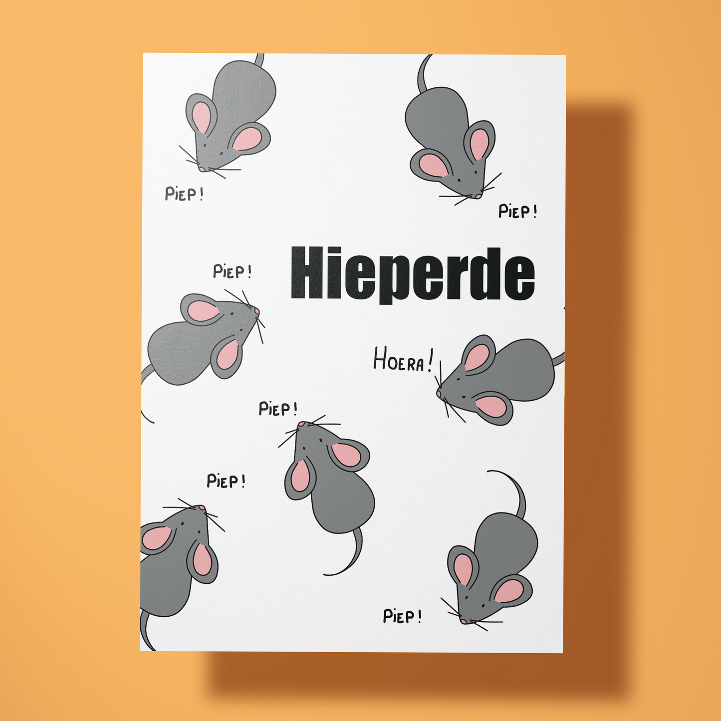 Wenskaart verjaardag - Hieperde piep muizen