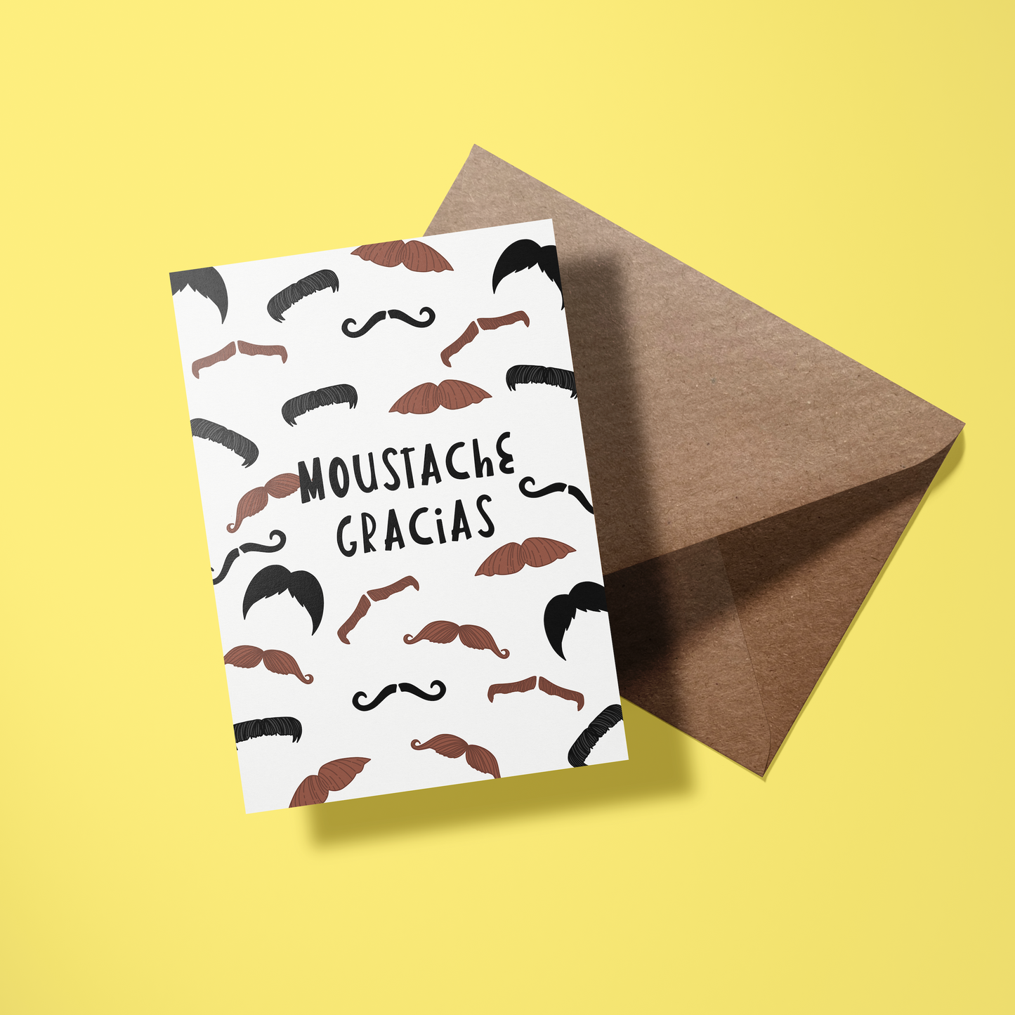 Wenskaart bedankt - Moustache gracias bedankkaart