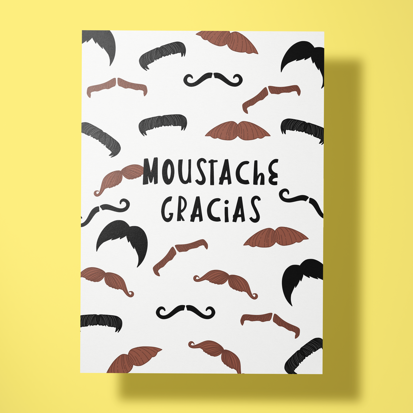 Wenskaart bedankt - Moustache gracias bedankkaart