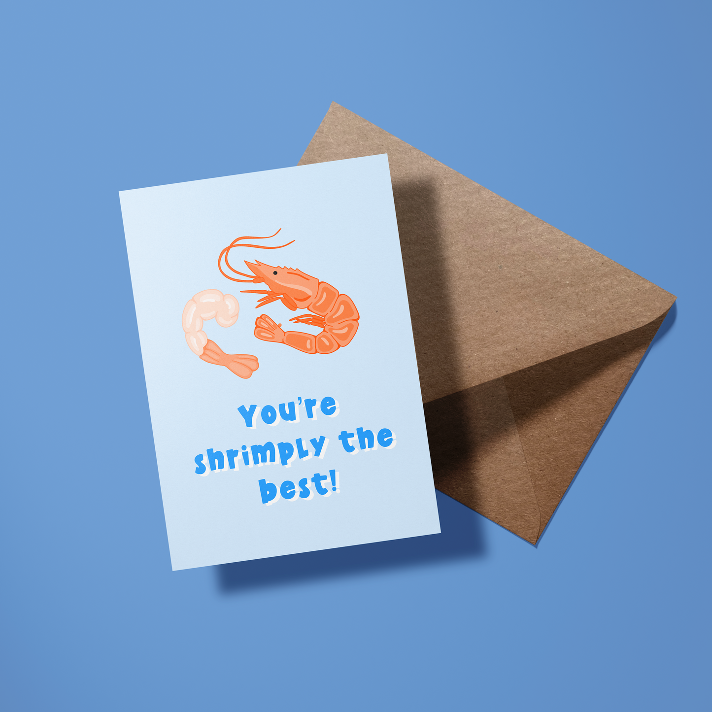 Wenskaart bedankt - Shrimply the best bedankkaart