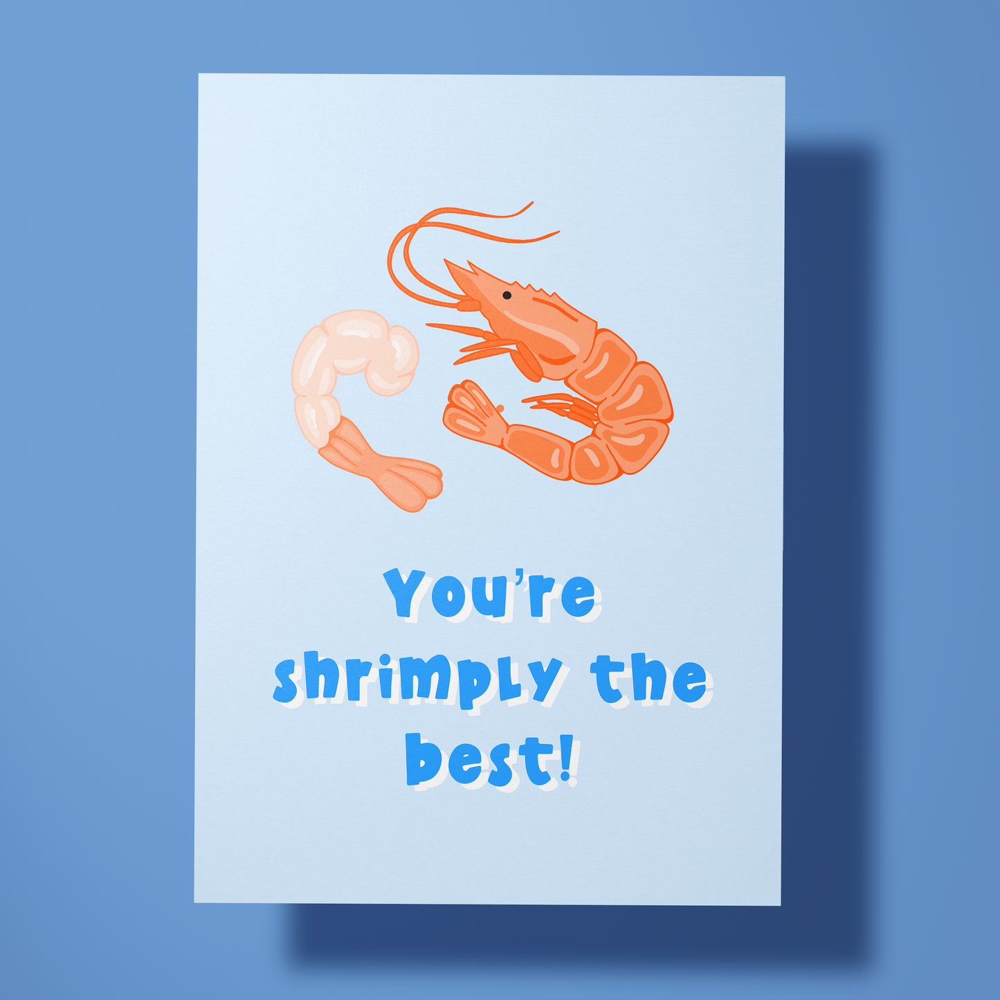 Wenskaart bedankt - Shrimply the best bedankkaart