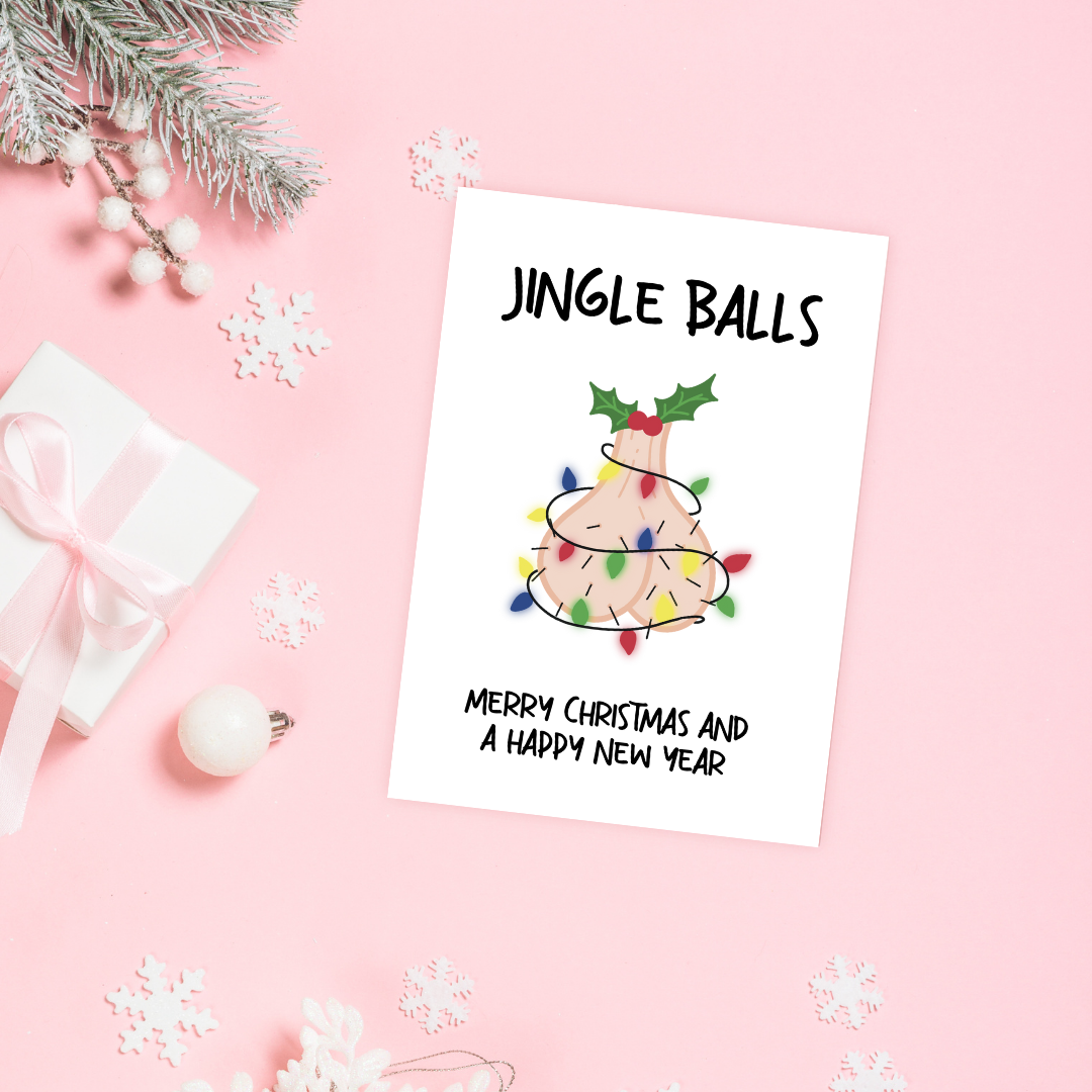 Wenskaart kerst - Jingle balls