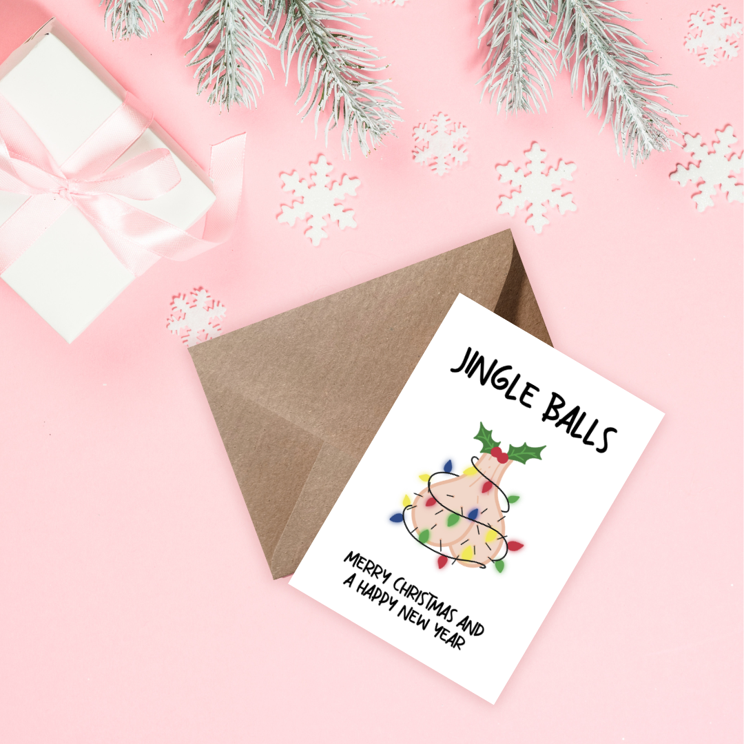 Wenskaart kerst - Jingle balls