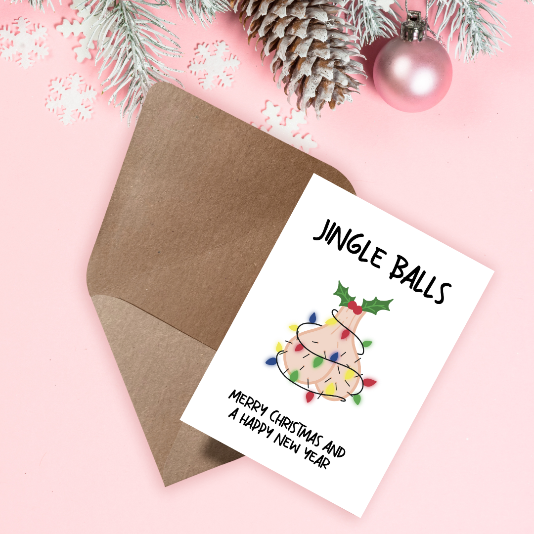 Wenskaart kerst - Jingle balls