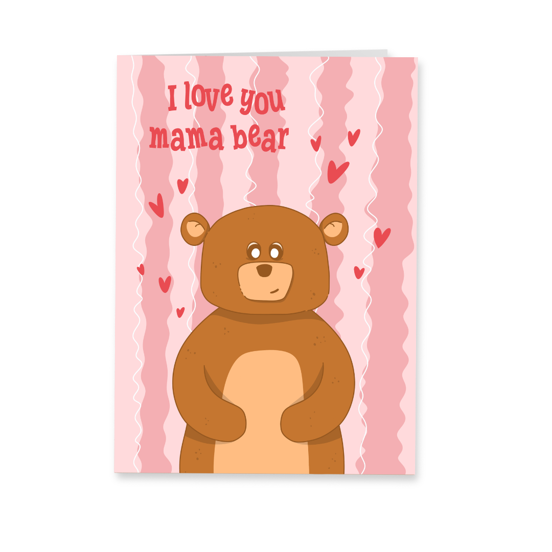 Wenskaart moeder – I love you mama bear