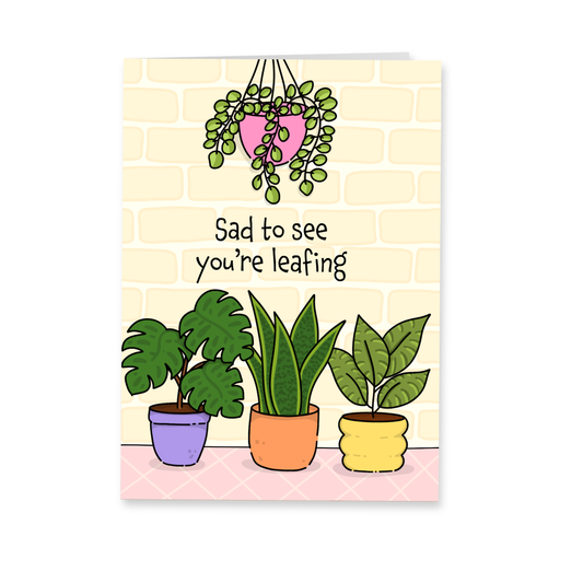 Wenskaart Afscheid - Sad to see you're leafing