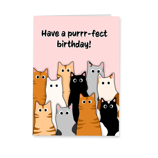 Wenskaart verjaardag - Purrrfect birthday