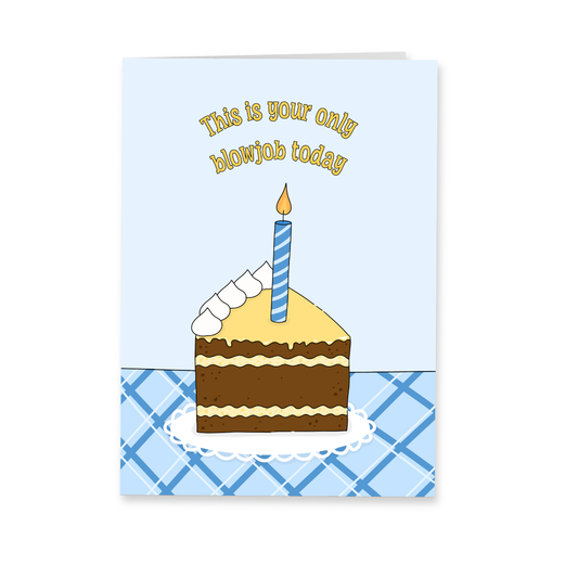 Wenskaart verjaardag - Blow job